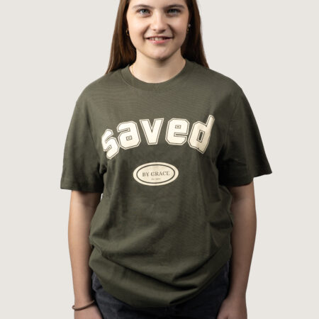 saved by grace – T-Shirt Kaki