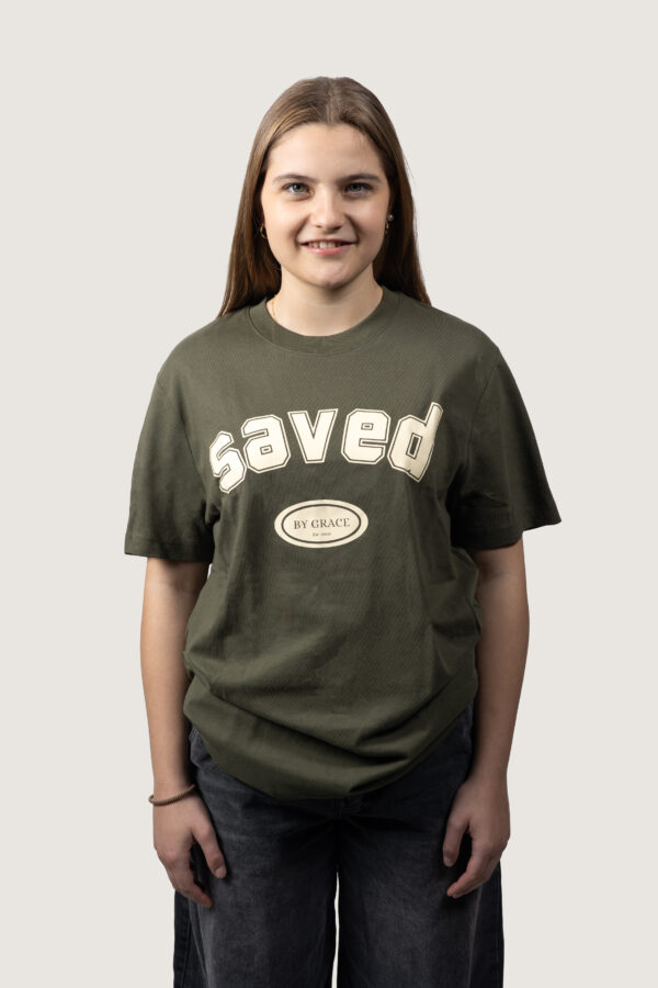 saved by grace – T-Shirt Kaki